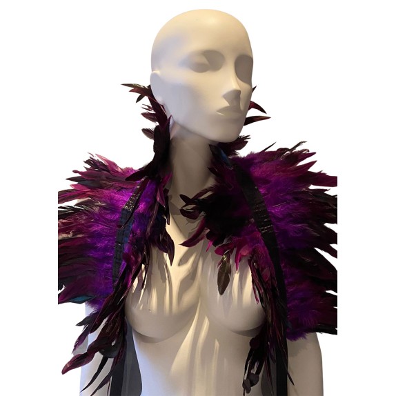 BOA SEXY DI PIUME COLORATE CON FASCIA DI RASO KINKY DIVA