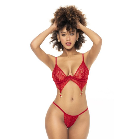 SET SEXY 2 IN 1 VERSATILE COMPLETO INTIMO E BABYDOLL IN PIZZO MAPALE'