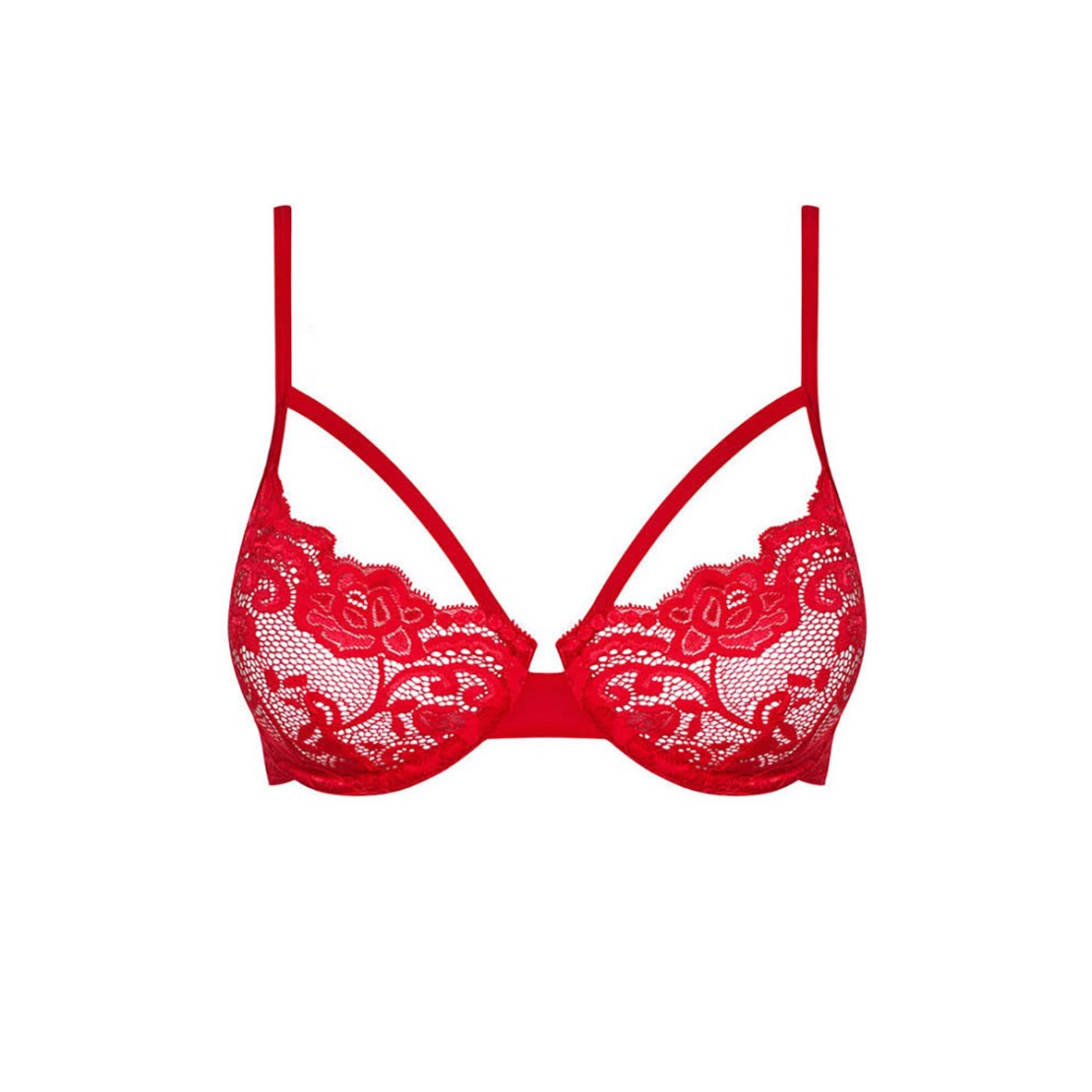 REGGISENO PIZZO ROSSO BALCONCINO SEXY DONNA...