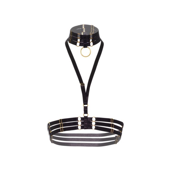 REGGISENO HARNESS SEXY DONNA CON COLLARE REGOLABILE IN RASO