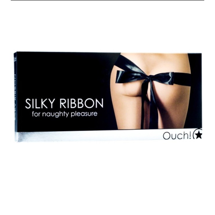 NASTRO DI SETA NERO O ROSSO CORDA BONDAGE SILKY RIBBON 2