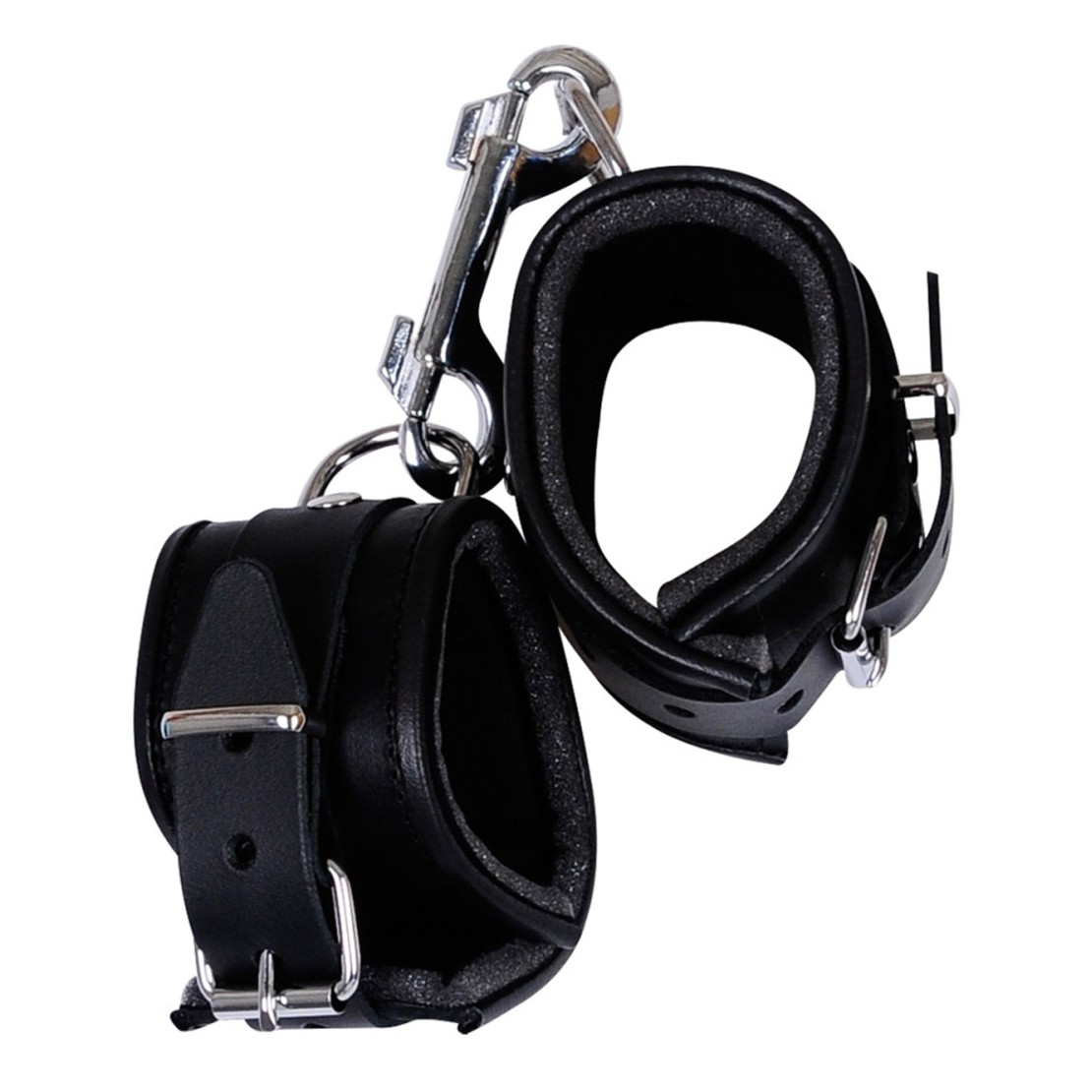 MANETTE UNISEX SEXY REGOLABILI IN PELLE NERA ZADO
