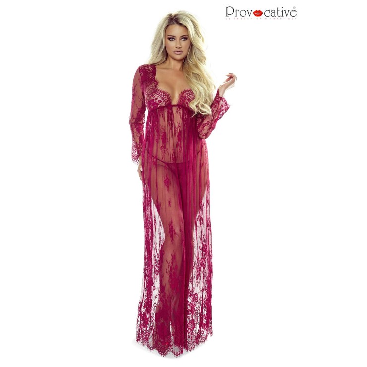 copy of ABITO LUNGO SEXY DONNA IN PIZZO TRASPARENTE ROSSO...