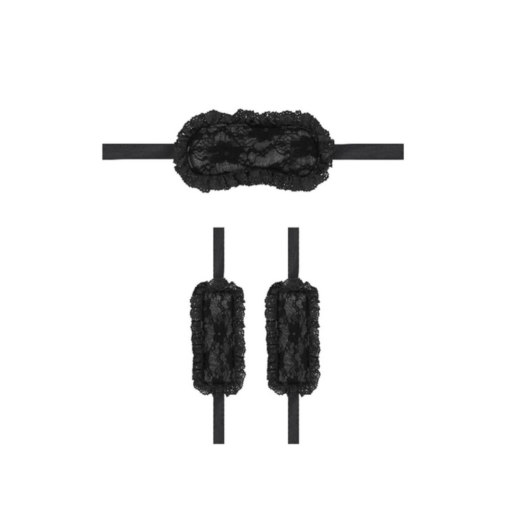 KIT BONDAGE PER PRINCIPIANTI SET 2 PEZZI MANETTE E BENDA...
