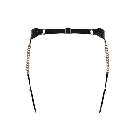 REGGICALZE SEXY PER DONNA TEXTURE PELLE ANIMALE CON CATENE DORATE OBSESSIVE