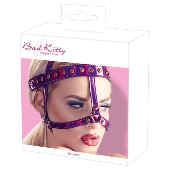 copy of HARNESS REGOLABILE DA TESTA IRIDESCENTE CON STRASS BAD KITTY