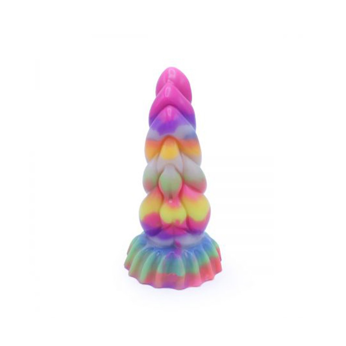 DILDO CON RILIEVI IN SILICONE COLORATO CHE SI...