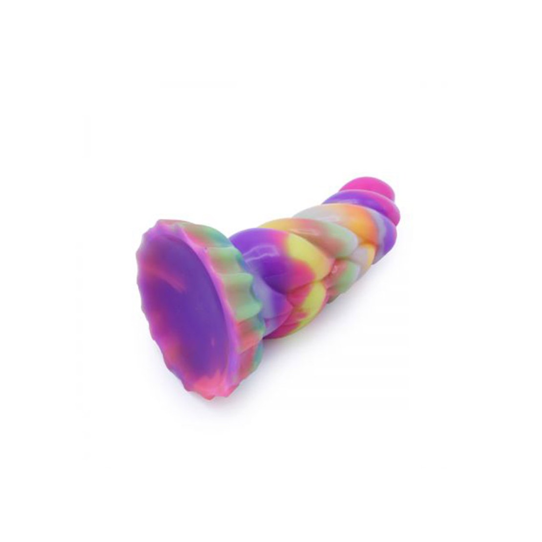 DILDO CON RILIEVI IN SILICONE COLORATO CHE SI...