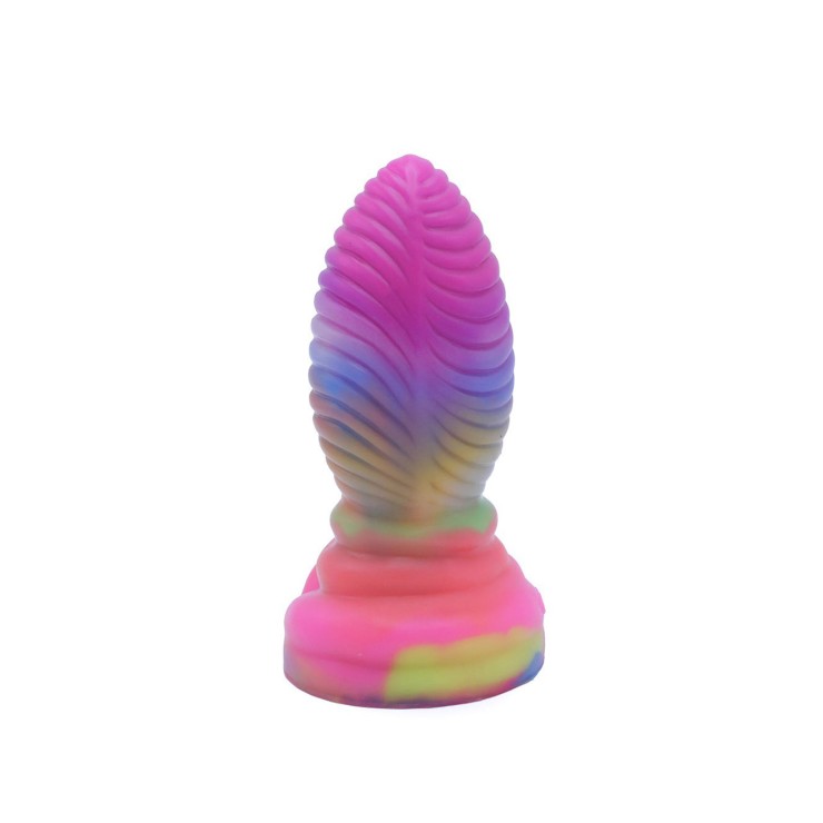 DILDO CON RILIEVI 18 CM IN SILICONE COLORATO CHE SI...