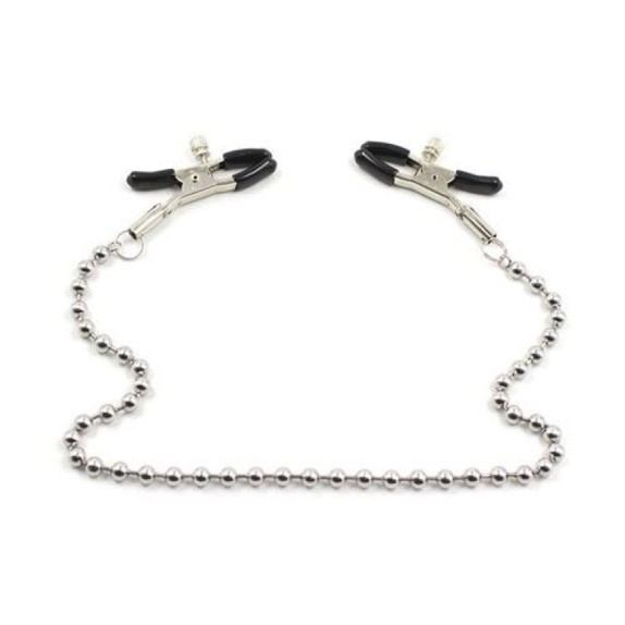 PINZETTE PER CAPEZZOLI CON CATENA DI PERLE IN METALLO SEXY CHAIN