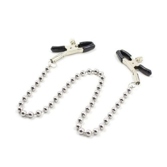 PINZETTE PER CAPEZZOLI CON CATENA DI PERLE IN METALLO SEXY CHAIN