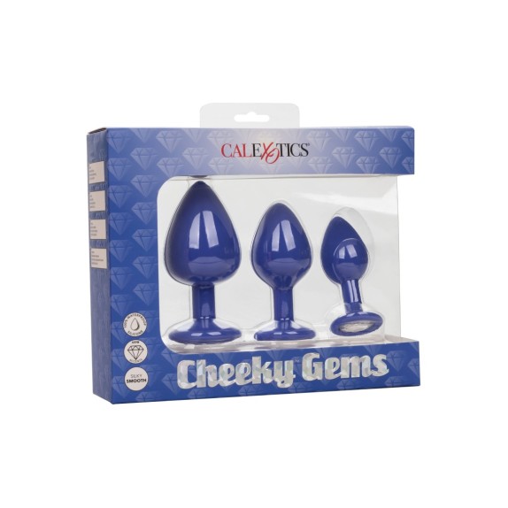 KIT 3 PLUG ANALI IN SILICONE CON GIOIELLO CHEEKY GEMS