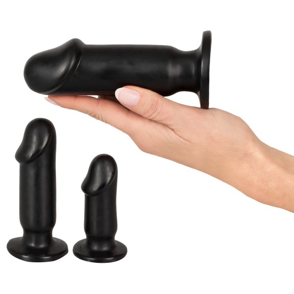 KIT PLUG PER ALLENAMENTO ANALE IN 3 MISURE A FORMA FALLICA CON VENTOSA
