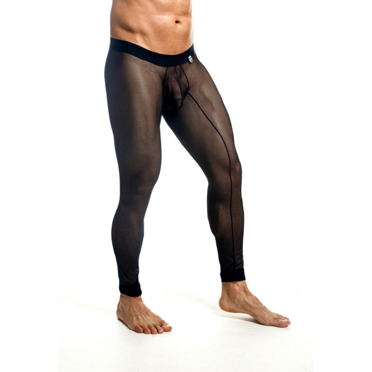 LEGGINGS SEXY DA UOMO IN MICRORETE ELASTICIZZATI COLORE NERO 2