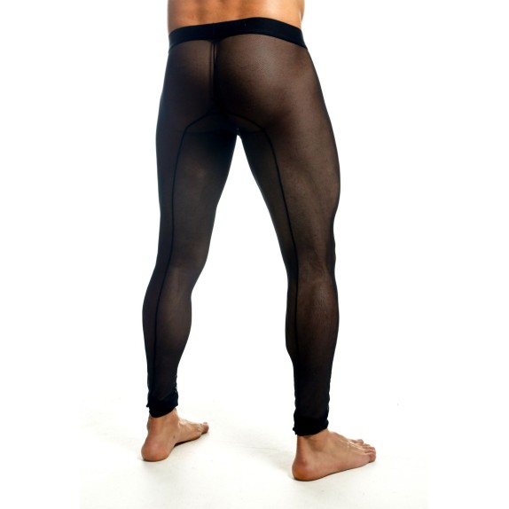 LEGGINGS SEXY DA UOMO IN MICRORETE ELASTICIZZATI COLORE NERO