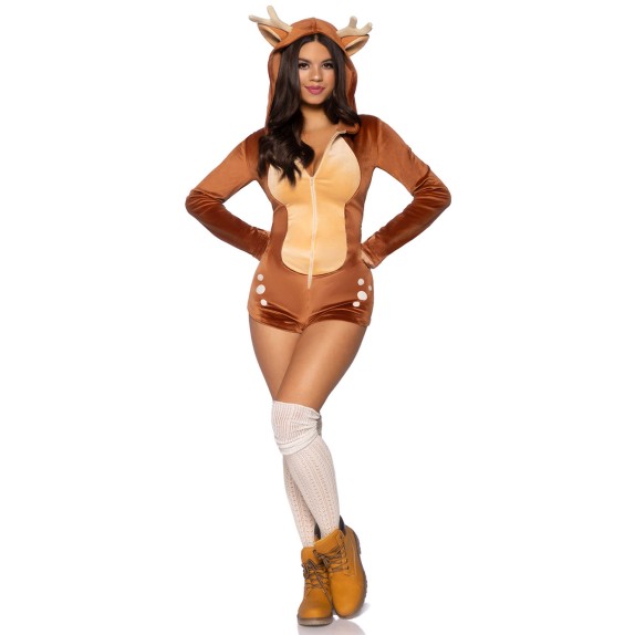 COSTUME DA CERBIATTA SEXY CON CAPPUCCIO E SCOLLO PROFONDO LEG AVENUE