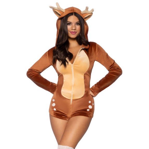 COSTUME DA CERBIATTA SEXY CON CAPPUCCIO E SCOLLO PROFONDO LEG AVENUE