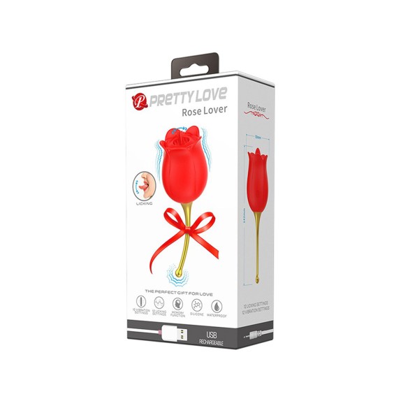 BRATORE CLITORIDEO A FORMA DI ROSA CON LINGUETTE STIMOLANTI ROSE LOVER