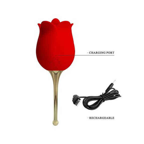 BRATORE CLITORIDEO A FORMA DI ROSA CON LINGUETTE STIMOLANTI ROSE LOVER