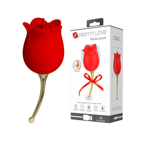BRATORE CLITORIDEO A FORMA DI ROSA CON LINGUETTE STIMOLANTI ROSE LOVER