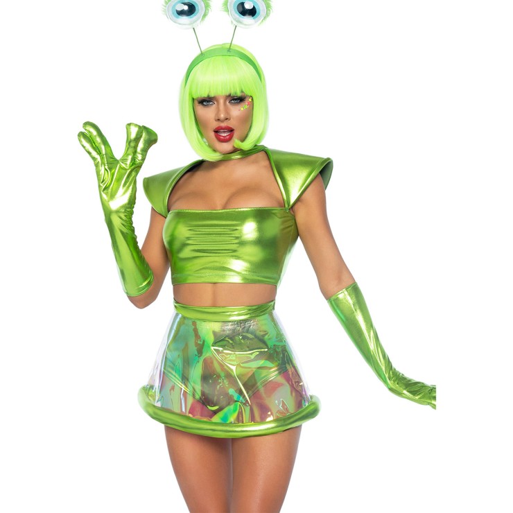 COSTUME SEXY DA ALIENO SET 5 PEZZI BEAM ME UP BABE LEG...