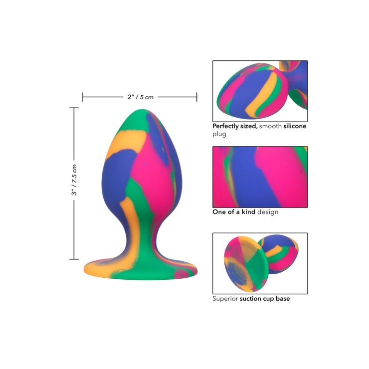 PLUG ANALE SEX TOY MULTICOLOR IN SILICONE CALEXOTICS CHEEKY