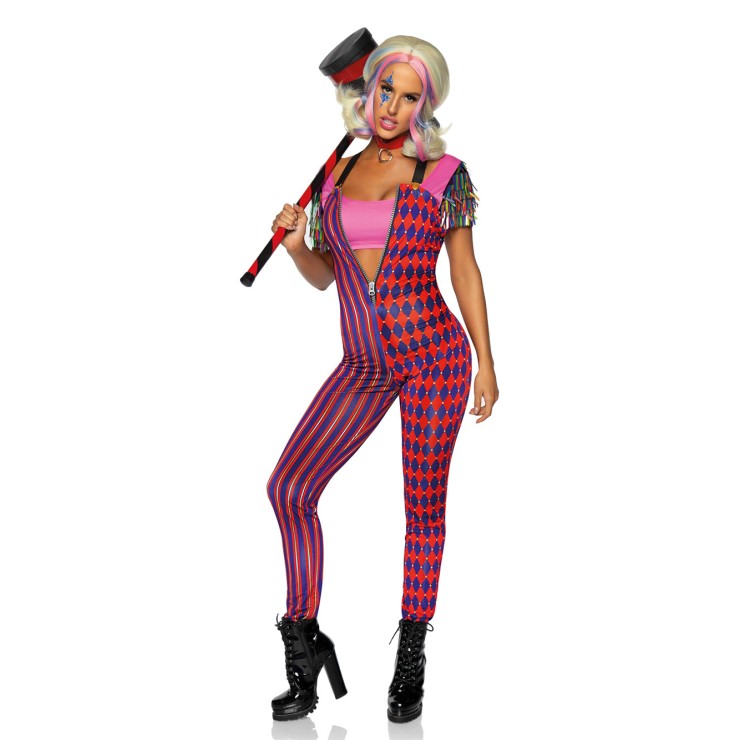 COSTUME SEXY HARLEY QUINN PER DONNA SET 3 PEZZI COMIC...