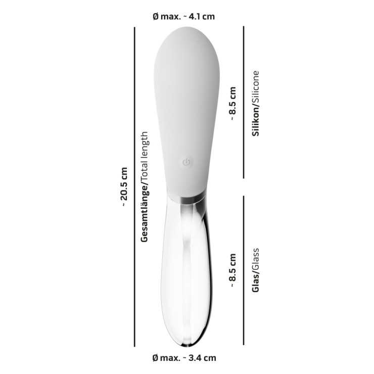 VIBRATORE IN VETRO E SILICONE SEX TOY CON LED... 2