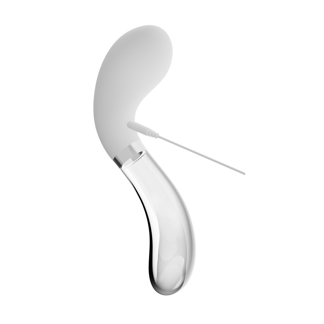 VIBRATORE IN VETRO E SILICONE SEX TOY CON LED...