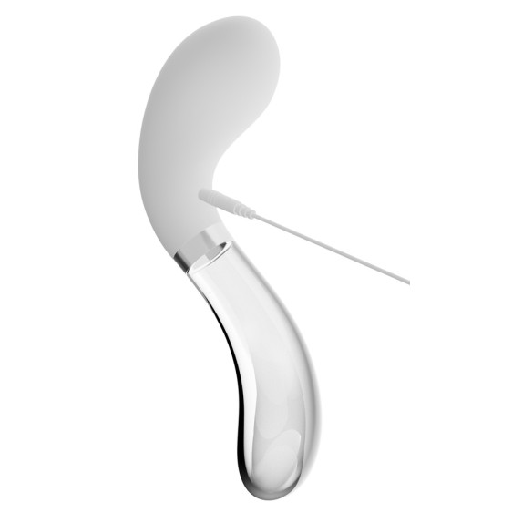 VIBRATORE IN VETRO E SILICONE SEX TOY CON LED RICARICABILE LIAISON CURVE