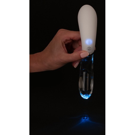 VIBRATORE IN VETRO E SILICONE SEX TOY CON LED RICARICABILE LIAISON CURVE