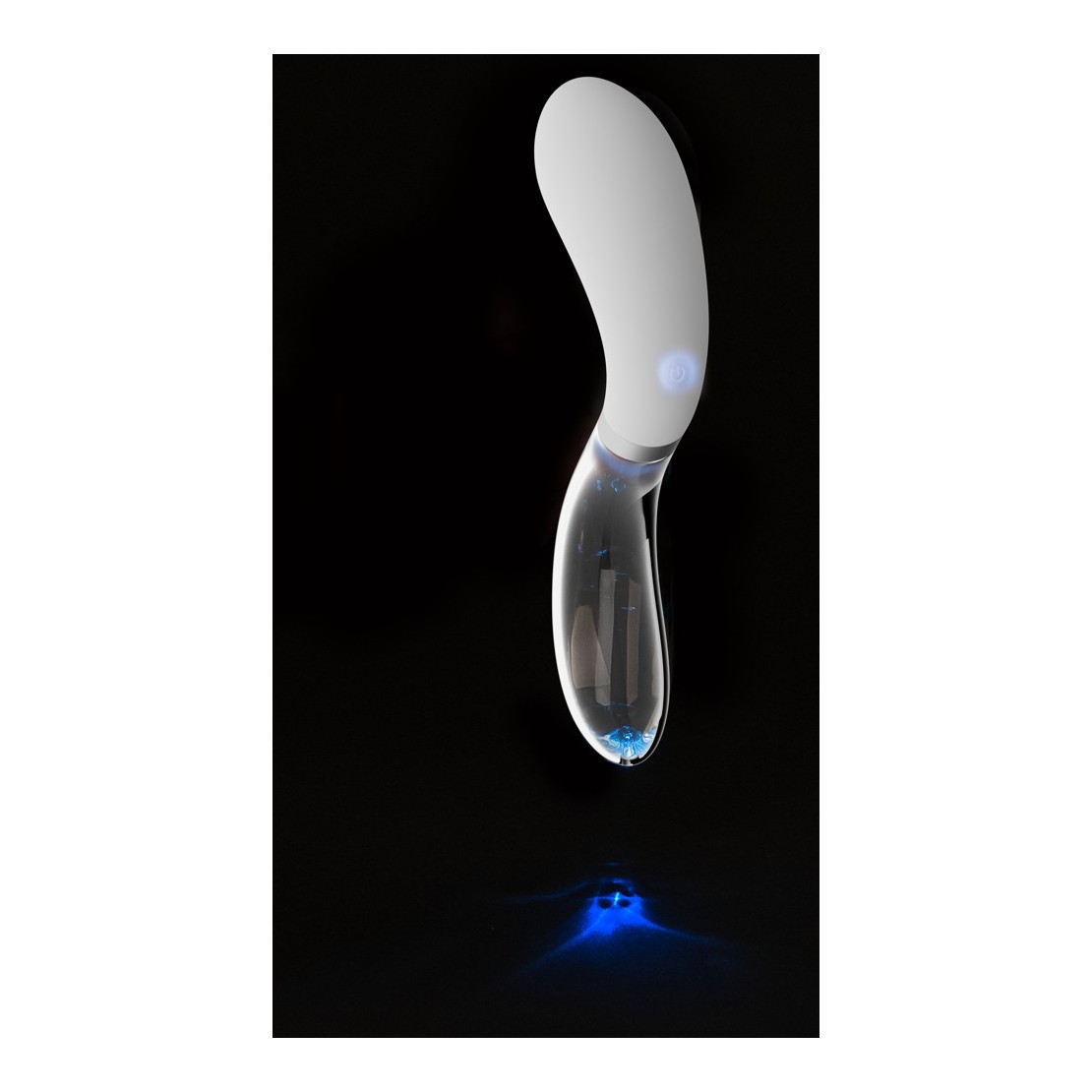 VIBRATORE IN VETRO E SILICONE SEX TOY CON LED...