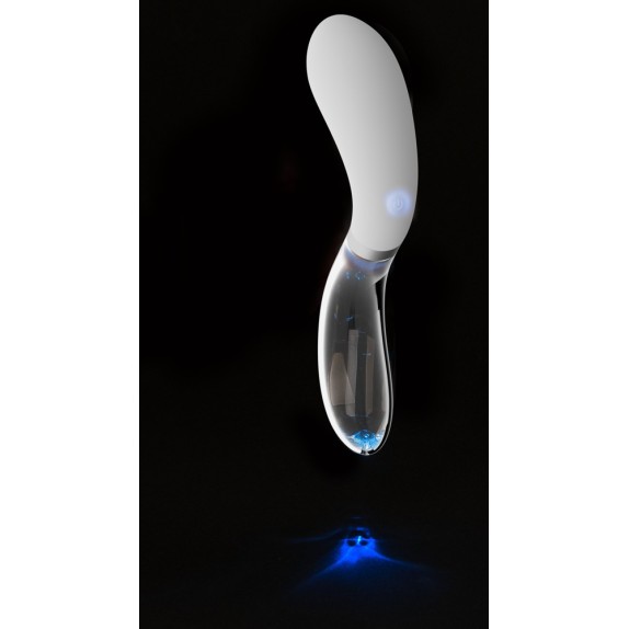 VIBRATORE IN VETRO E SILICONE SEX TOY CON LED RICARICABILE LIAISON CURVE