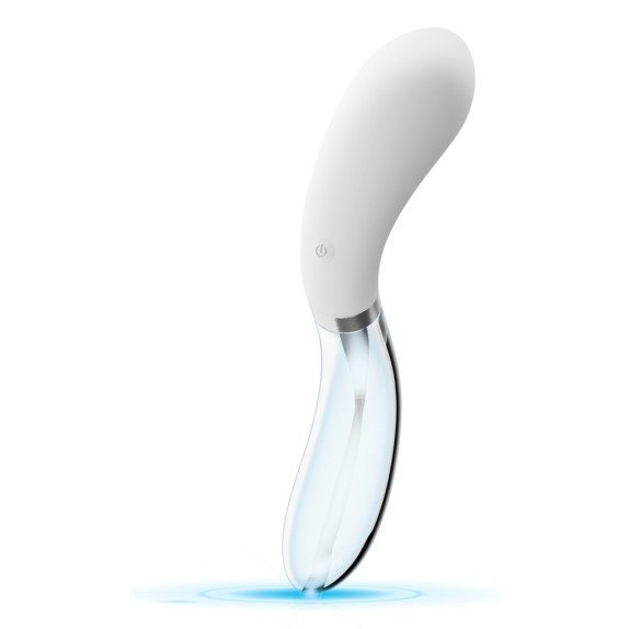 VIBRATORE IN VETRO E SILICONE SEX TOY CON LED RICARICABILE LIAISON CURVE