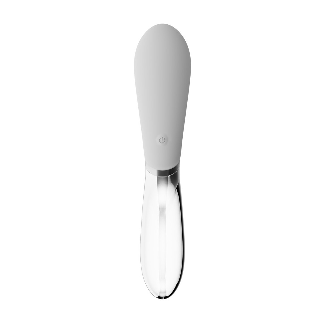 VIBRATORE IN VETRO E SILICONE SEX TOY CON LED...