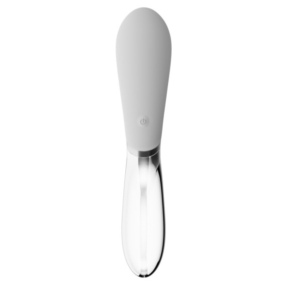 VIBRATORE IN VETRO E SILICONE SEX TOY CON LED RICARICABILE LIAISON CURVE