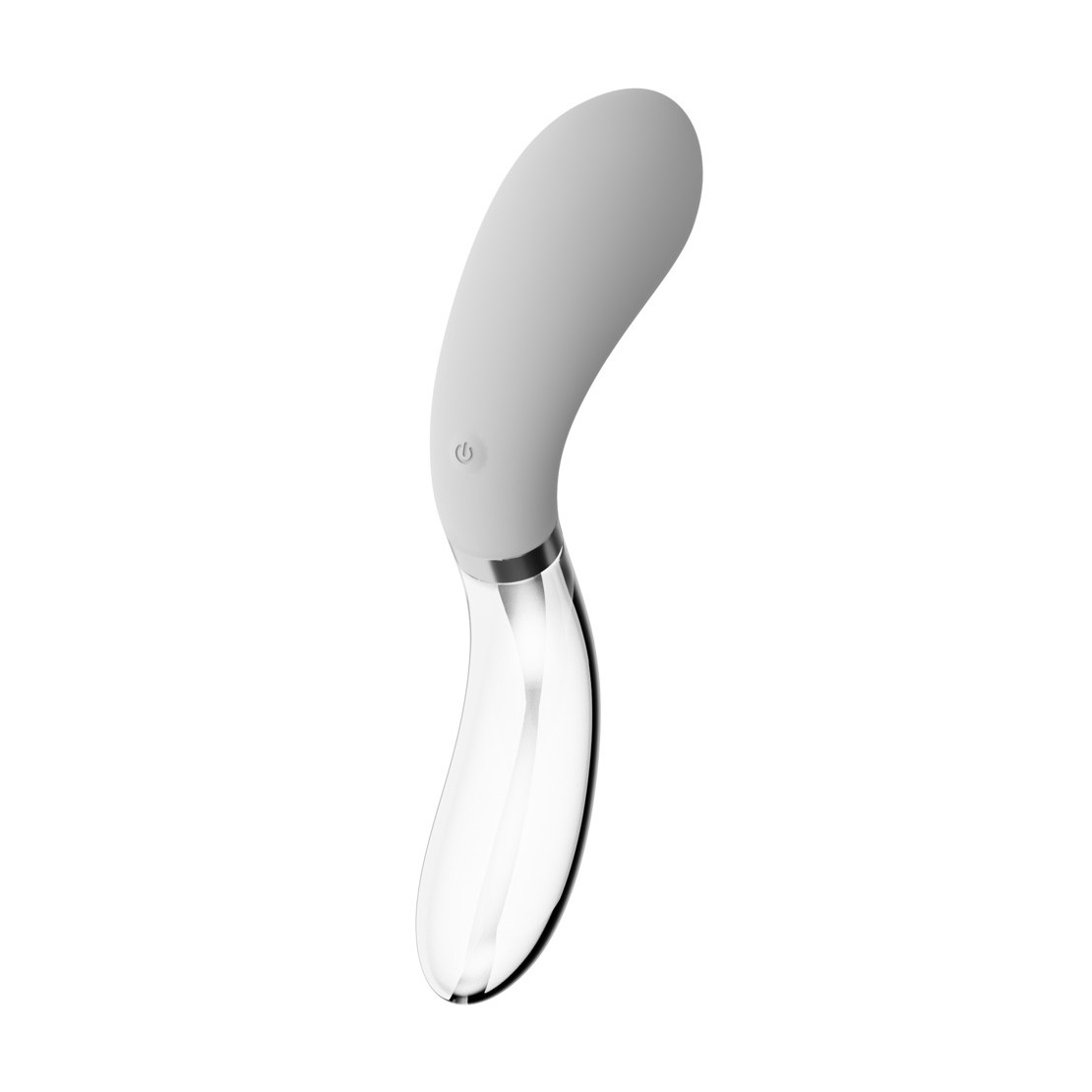 VIBRATORE IN VETRO E SILICONE SEX TOY CON LED...