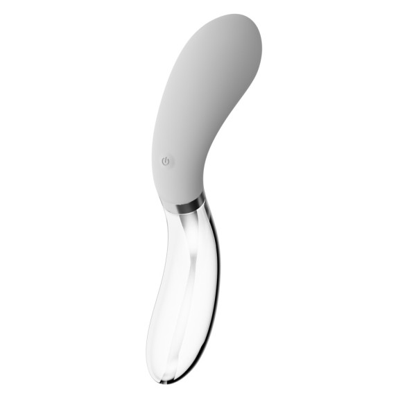 VIBRATORE IN VETRO E SILICONE SEX TOY CON LED RICARICABILE LIAISON CURVE
