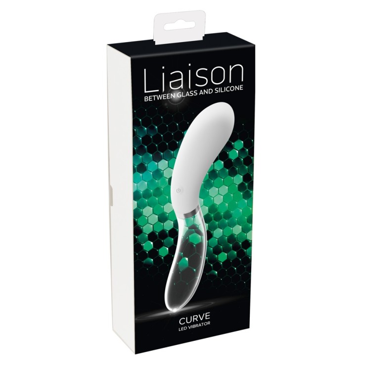 VIBRATORE IN VETRO E SILICONE SEX TOY CON LED...