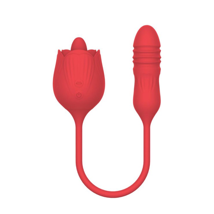 DOPPIO SEX TOY A FORMA DI ROSA CON ATTACCATO PICCOLO SEX... 2