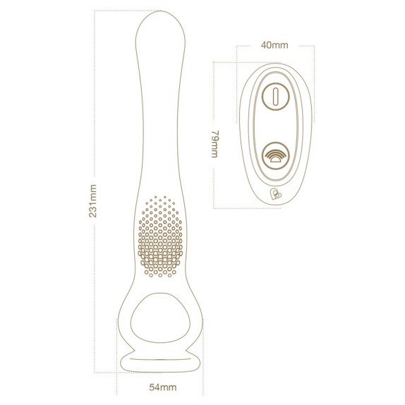 VIBRATORE ANALE CON STIMOLATORE DEL PERINEO E DOPPIO ANELLO THE VIBE