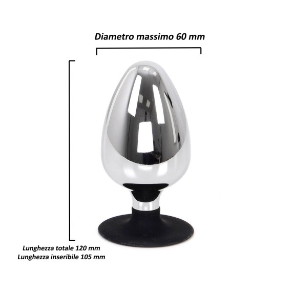 PLUG ANALE DI GRANDI DIMENSIONI IN ACCIAIO INOSSIDABILE CON VENTOSA BIG ASS
