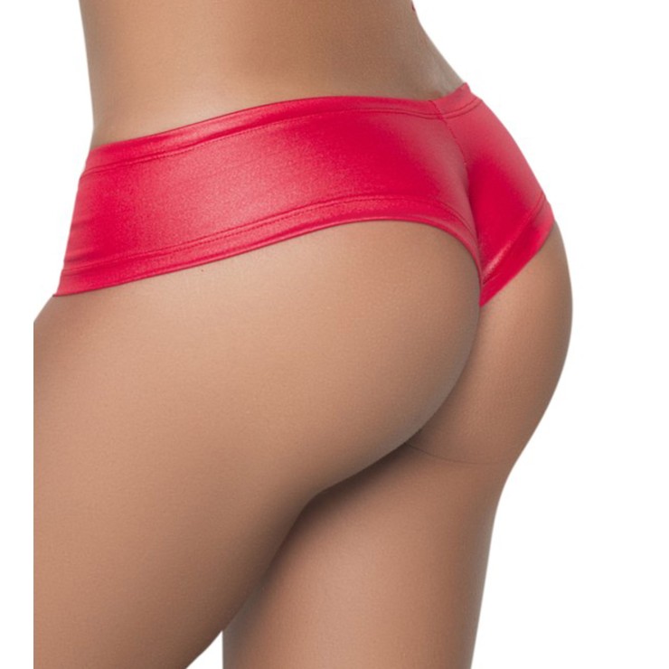 SEXY CULOTTE ROSSA IN SPANDEX EFFETTO BAGNATO PER DONNA...