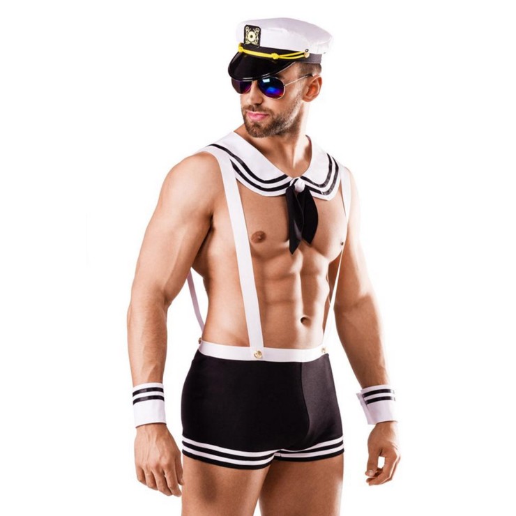 COSTUME SEXY PER UOMO DA MARINAIO SET 4 PEZZI SARESIA