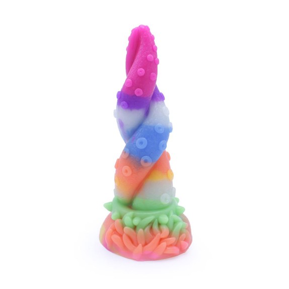 SEX TOY INTRECCIATO 18,5 CM IN SILICONE COLORATO CHE SI ILLUMINA AL BUIO