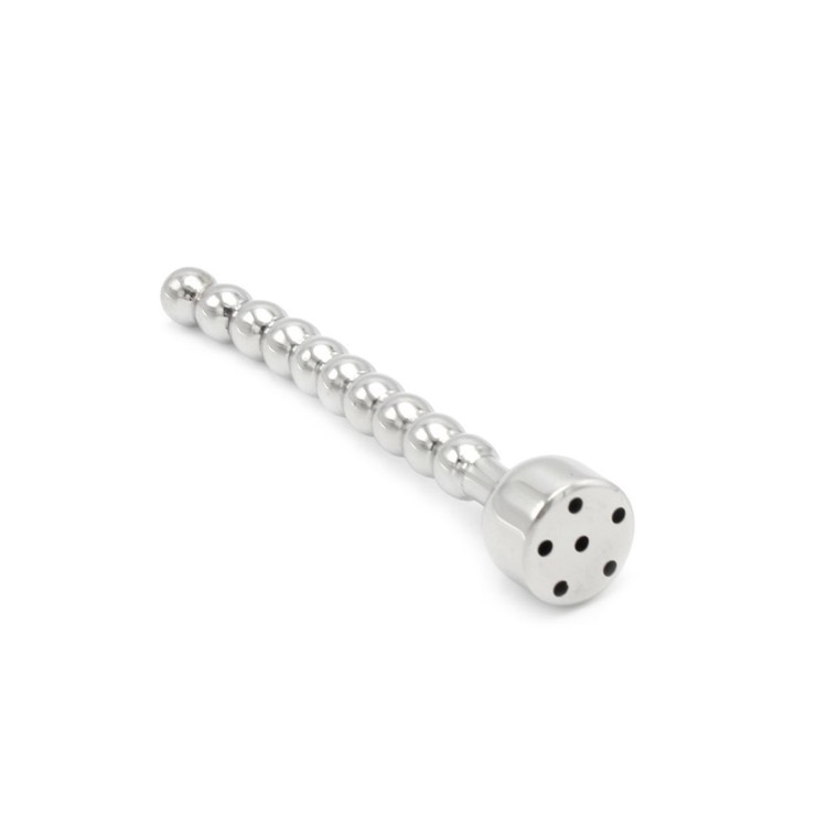 SONDA URETRALE RICURVA E FORATA IN ACCIAIO SEX TOY SHOWER...