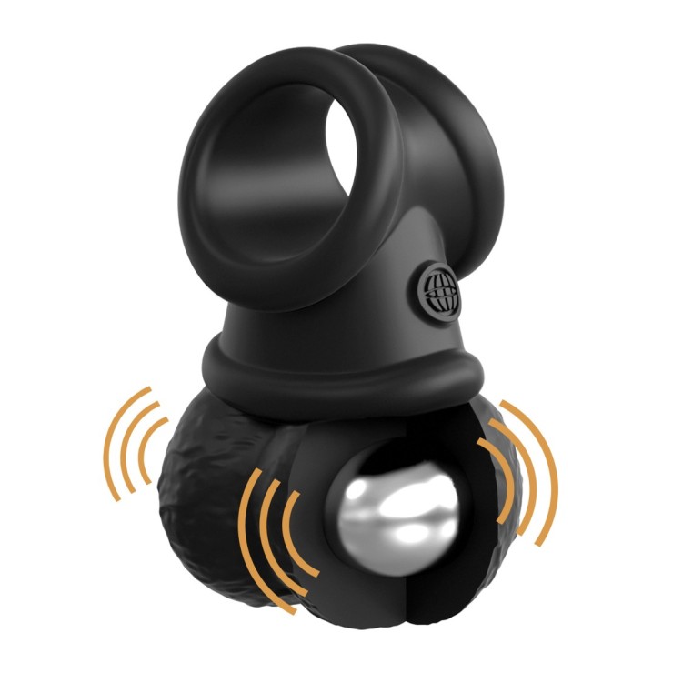 ANELLO VIBRANTE CON TESTICOLI RICARICABILE CROWN JEWELS...