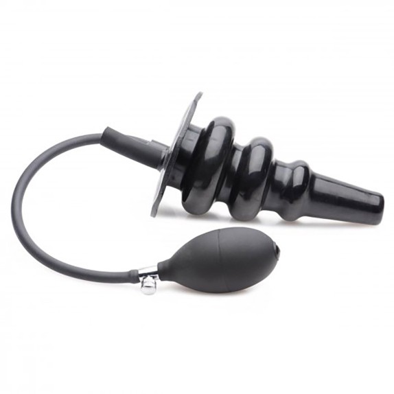 PLUG GONFIABILE E DOCCIA ANALE SEX TOY IN LATEX NERO
