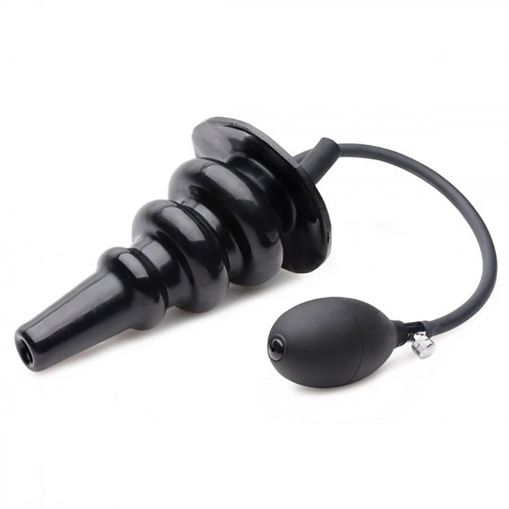 PLUG GONFIABILE E DOCCIA ANALE SEX TOY IN LATEX NERO