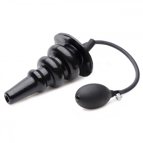 PLUG GONFIABILE E DOCCIA ANALE SEX TOY IN LATEX NERO